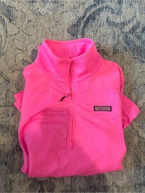 Vineyard Vines Athletic Hot Pink Quarter-Zip Pullover